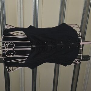 Lip Service Zip Skull Lace Bustier L